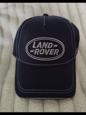 Land Rover Navy Blue Ball Cap with Silver Embroidered Logo One Size adjustable